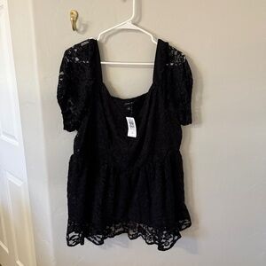 Brand new baby doll lace short sleeve blouse